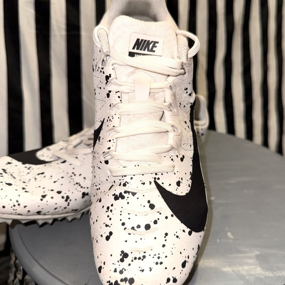 Authentic Nike Zoom Rival S 9 White/Black Paint splatter Track Spike Size 7.5 - Picture 6 of 14